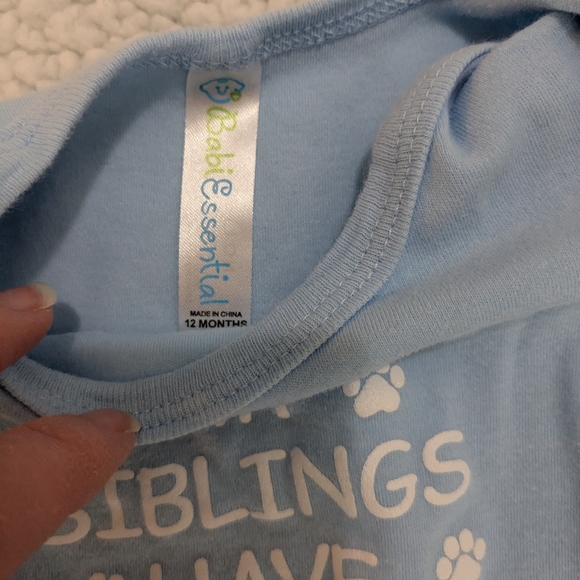 Blue Baby Onesie - My Siblings Have Paws - Picture 2 of 2